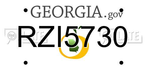 RZI5730 Georgia License Plate