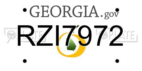 RZI7972 Georgia License Plate