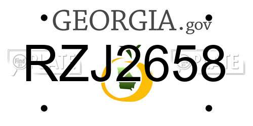 RZJ2658 Georgia License Plate