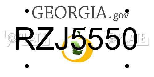 RZJ5550 Georgia License Plate
