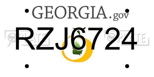 RZJ6724 Georgia License Plate