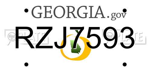 RZJ7593 Georgia License Plate