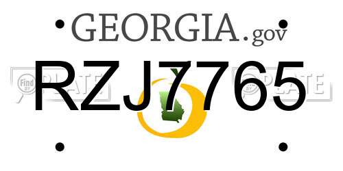 RZJ7765 Georgia License Plate