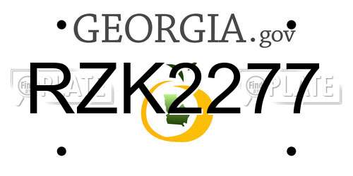 RZK2277 Georgia License Plate