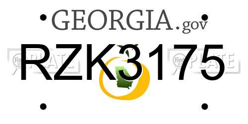 RZK3175 Georgia License Plate