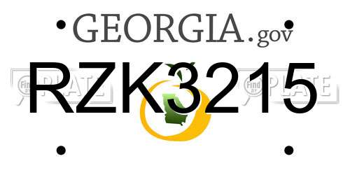 RZK3215 Georgia License Plate
