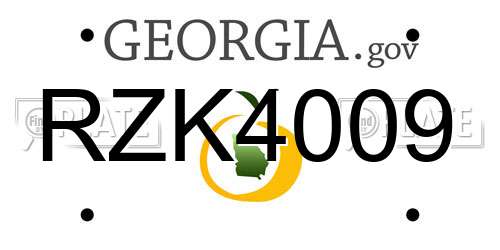 RZK4009 Georgia License Plate