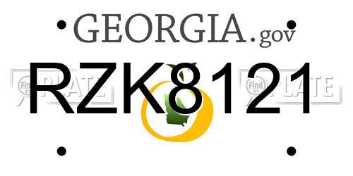 RZK8121 Georgia License Plate