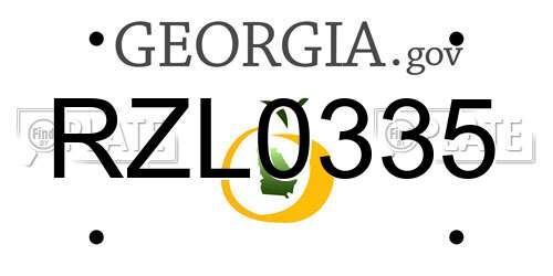 RZL0335 Georgia License Plate
