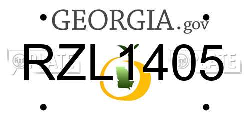 RZL1405 Georgia License Plate