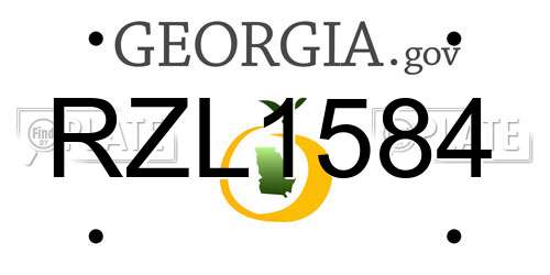 RZL1584 Georgia License Plate