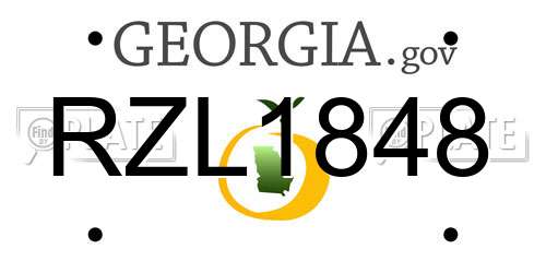 RZL1848 Georgia License Plate
