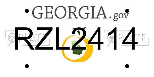 RZL2414 Georgia License Plate