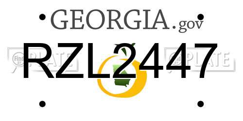 RZL2447 Georgia License Plate