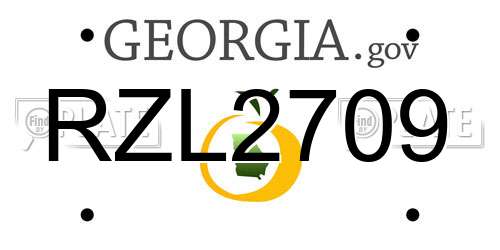 RZL2709 Georgia License Plate