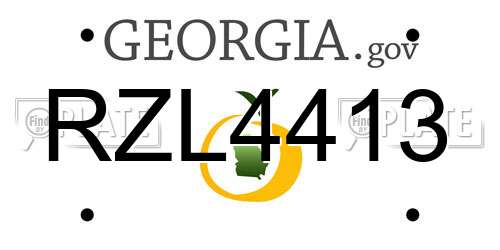RZL4413 Georgia License Plate