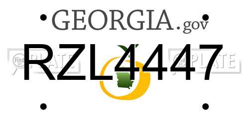 RZL4447 Georgia License Plate