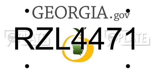 RZL4471 Georgia License Plate