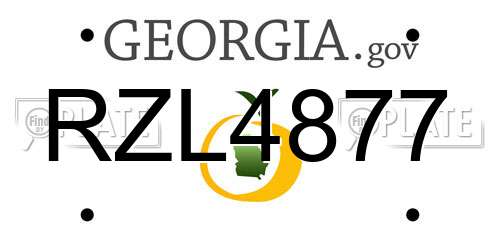 RZL4877 Georgia License Plate