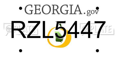 RZL5447 Georgia License Plate
