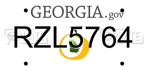 RZL5764 Georgia License Plate