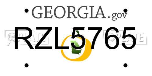 RZL5765 Georgia License Plate