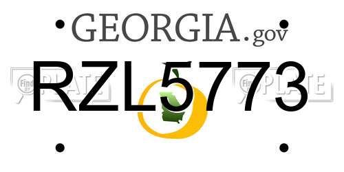 RZL5773 Georgia License Plate