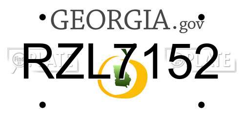 RZL7152 Georgia License Plate