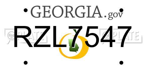 RZL7547 Georgia License Plate
