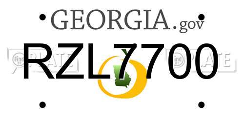 RZL7700 Georgia License Plate