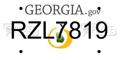 RZL7819 Georgia License Plate