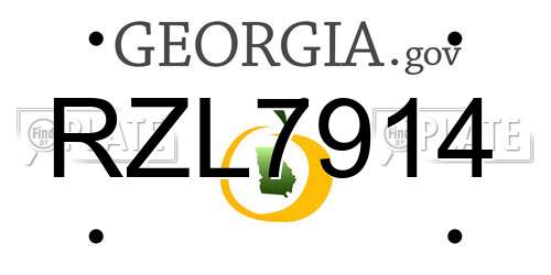 RZL7914 Georgia License Plate