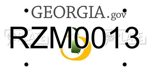 RZM0013 Georgia License Plate