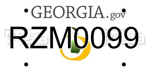RZM0099 Georgia License Plate