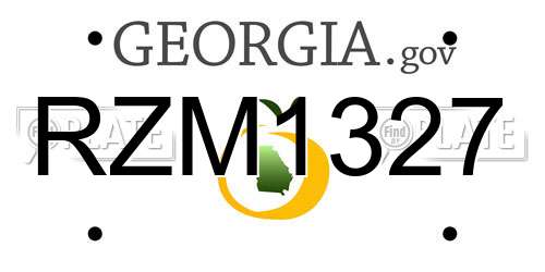 RZM1327 Georgia License Plate
