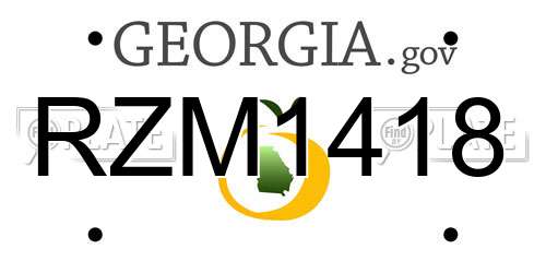 RZM1418 Georgia License Plate