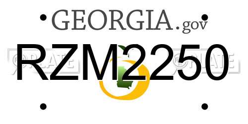 RZM2250 Georgia License Plate