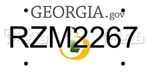 RZM2267 Georgia License Plate