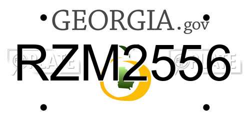 RZM2556 Georgia License Plate