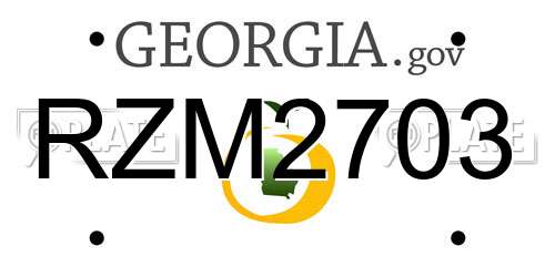 RZM2703 Georgia License Plate