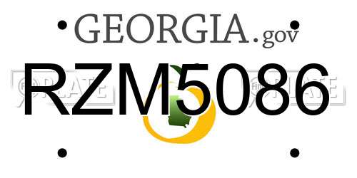 RZM5086 Georgia License Plate