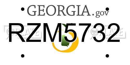 RZM5732 Georgia License Plate