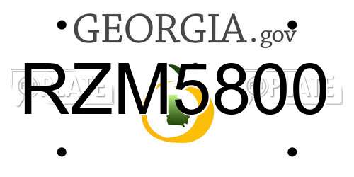 RZM5800 Georgia License Plate