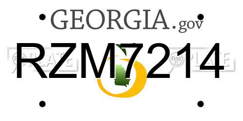 RZM7214 Georgia License Plate