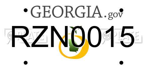 RZN0015 Georgia License Plate