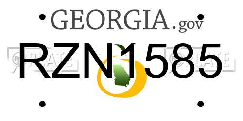 RZN1585 Georgia License Plate