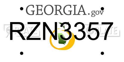 RZN3357 Georgia License Plate