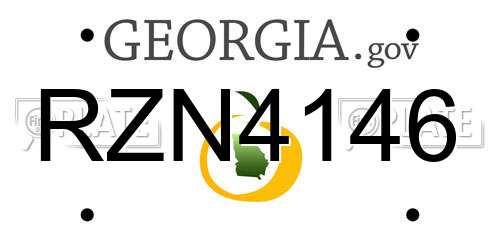 RZN4146 Georgia License Plate