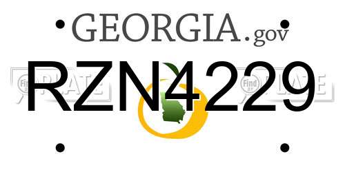 RZN4229 Georgia License Plate