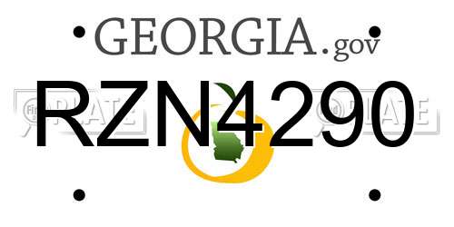 RZN4290 Georgia License Plate